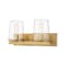 Z-Lite Callista 2 Light Vanity, Rubbed Brass & Clear 3032-2V-RB - alternate 1
